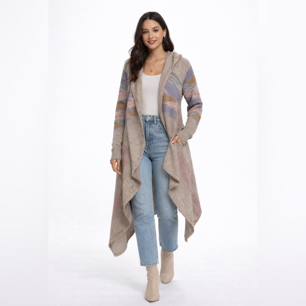 LAUREN RALPH LAUREN
Long Shawl Cardigan‎ Sweater Pastel Aztec Southwest S M